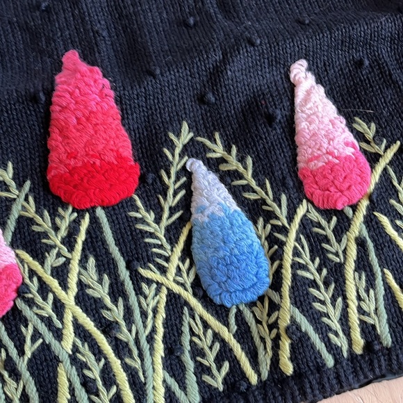 Vintage 70s Wool Knit Open Front Sweater Cardigan - Picture 8 of 9